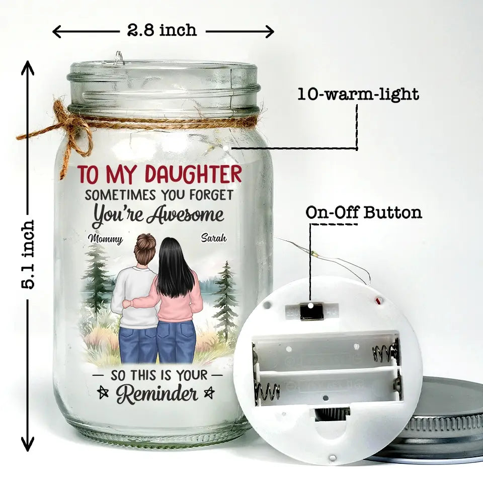 J'espère que tu crois en toi autant que je crois en toi - Lampe personnalisée en pot Mason pour famille - Cadeau pour maman, fille