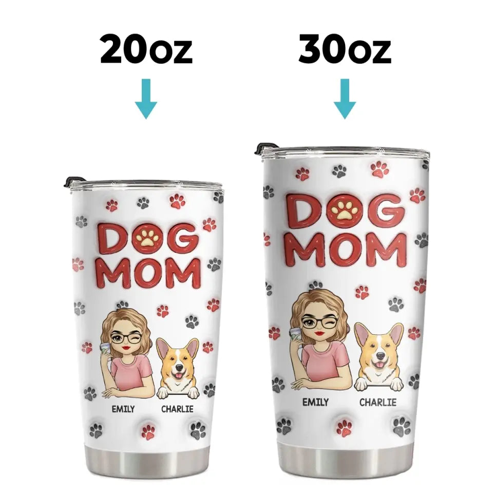 Un morceau de mon cœur - Gobelet personnalisé avec effet gonflable 3D imprimé pour chien et chat - Cadeau pour les propriétaires et les amoureux des animaux