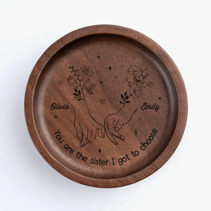 Tu es la sœur que j'ai choisie - Plat à bijoux en bois personnalisé Bestie - Cadeau pour meilleures amies, BFF, sœurs