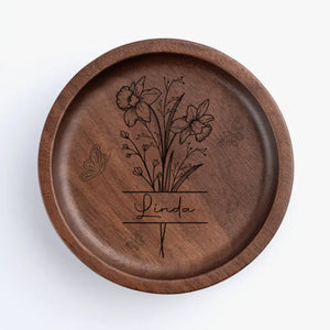 Les amis sont comme des fleurs dans le jardin de la vie - Plat à bijoux en bois personnalisé Bestie - Cadeau pour meilleures amies, meilleures amies, sœurs