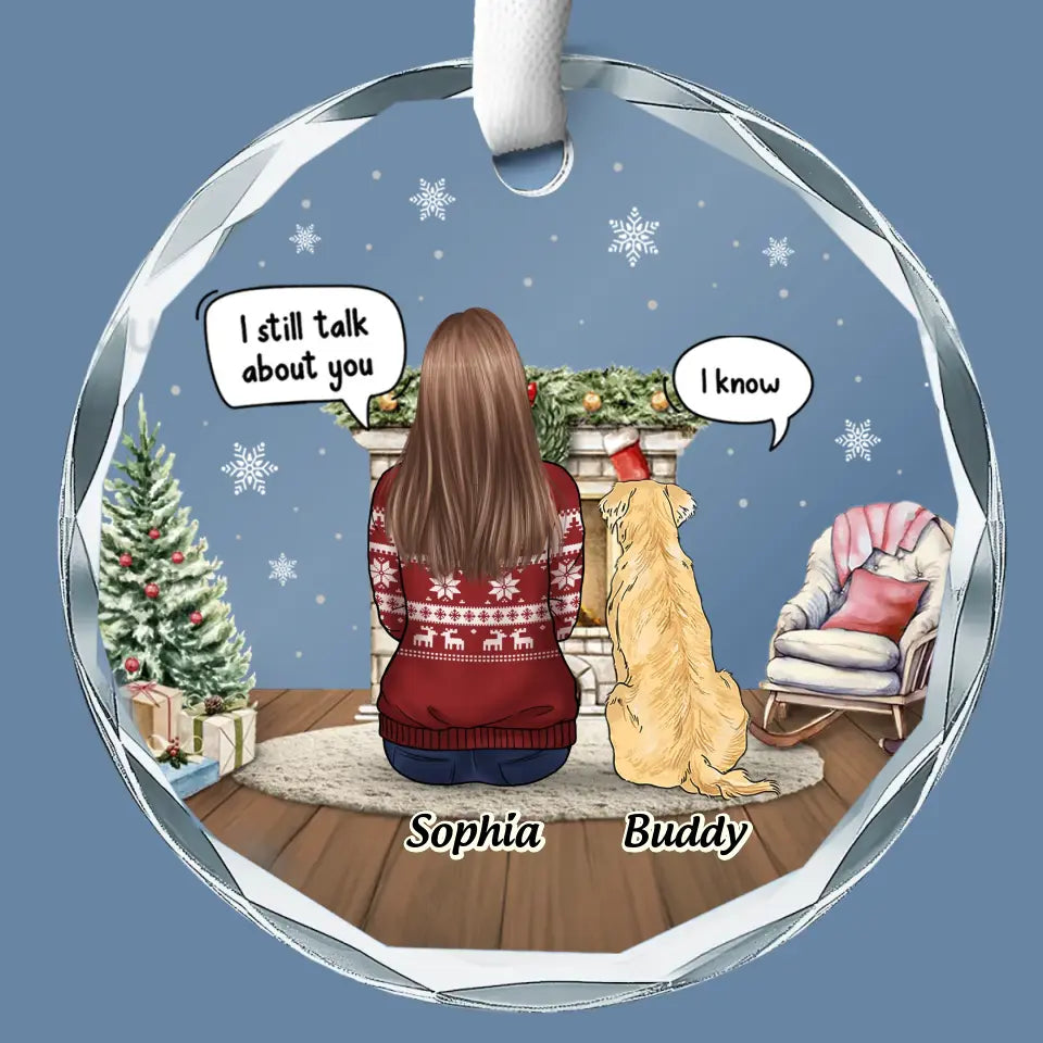 Le voyage de la vie est plus doux lorsqu'on voyage avec des animaux de compagnie - Ornement en verre rond personnalisé commémoratif - Cadeau de Noël, cadeau de condoléances pour les propriétaires d'animaux et les amoureux des animaux