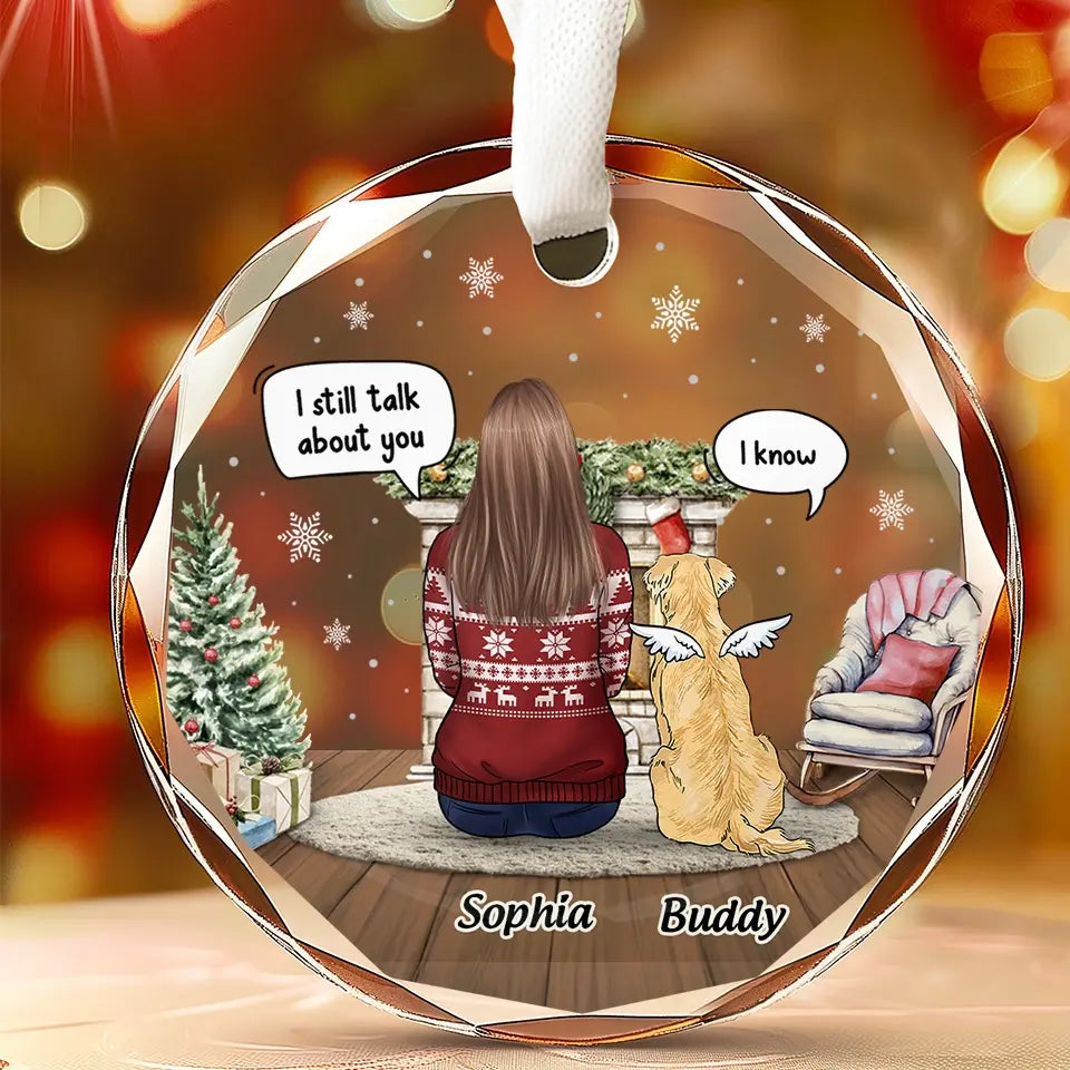 Le voyage de la vie est plus doux lorsqu'on voyage avec des animaux de compagnie - Ornement en verre rond personnalisé commémoratif - Cadeau de Noël, cadeau de condoléances pour les propriétaires d'animaux et les amoureux des animaux