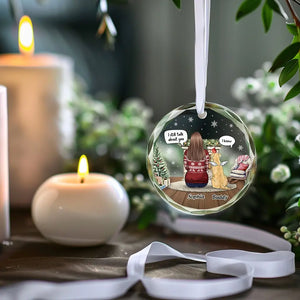 Le voyage de la vie est plus doux lorsqu'on voyage avec des animaux de compagnie - Ornement en verre rond personnalisé commémoratif - Cadeau de Noël, cadeau de condoléances pour les propriétaires d'animaux et les amoureux des animaux
