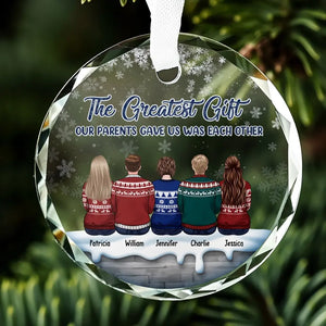 L'une des plus grandes bénédictions de la vie - Ornement en verre personnalisé pour la famille - Cadeau de Noël pour les membres de la famille