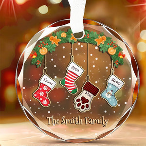La famille est la meilleure partie de Noël - Décoration de Noël personnalisée en verre avec cercle - Cadeau de Noël pour les membres de la famille