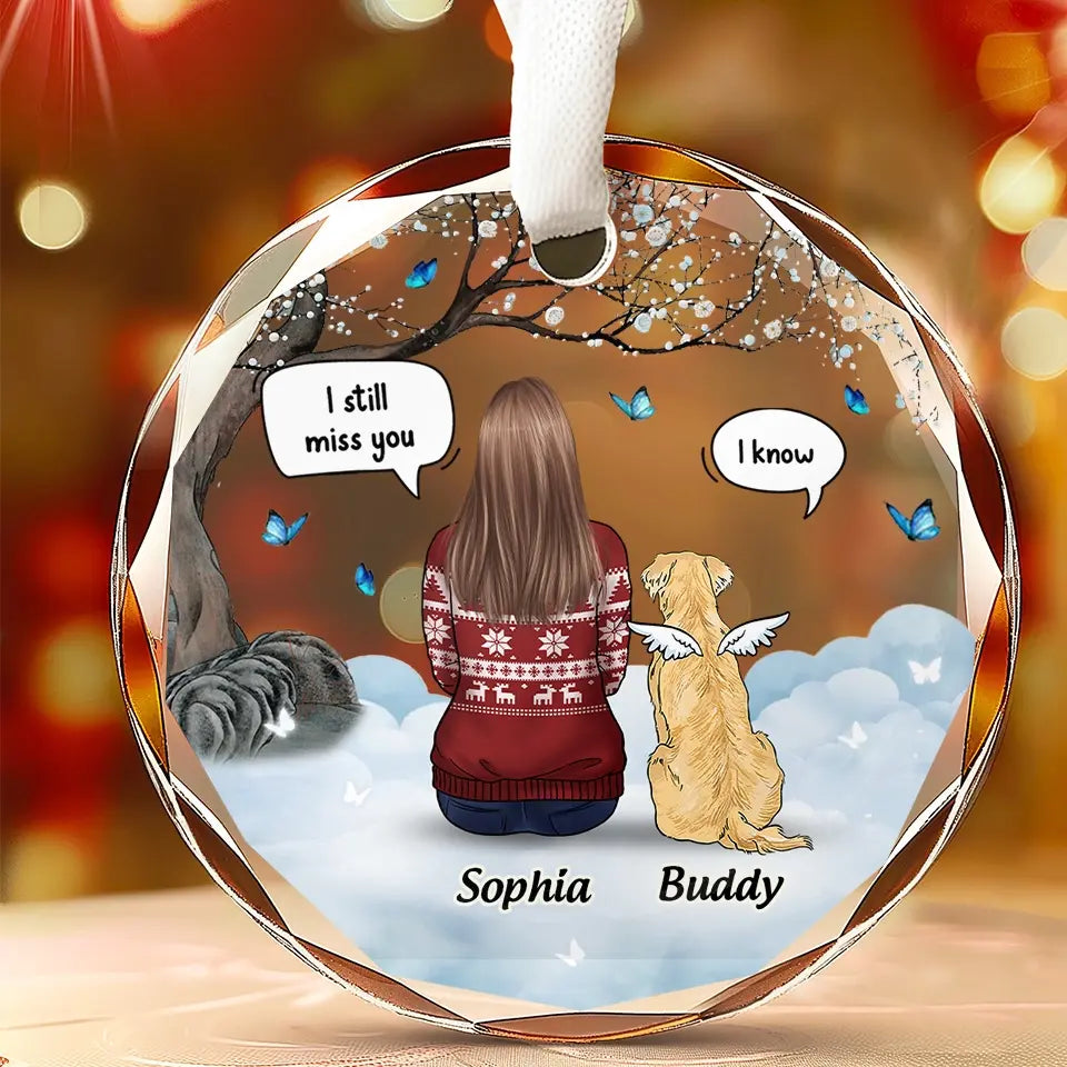 Souvenirs précieux qui durent éternellement - Ornement en verre personnalisé commémoratif - Cadeau de Noël, cadeau de condoléances pour les propriétaires d'animaux et les amoureux des animaux