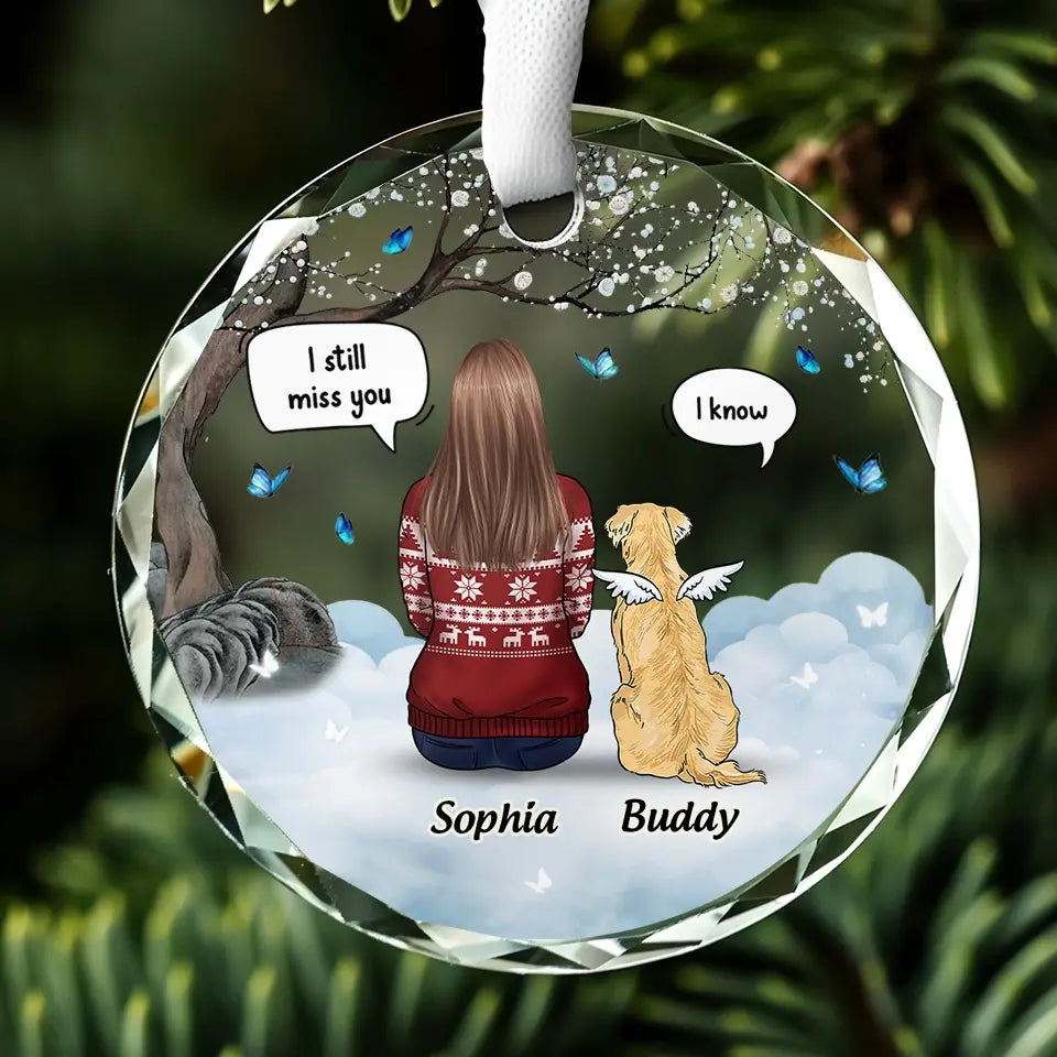 Souvenirs précieux qui durent éternellement - Ornement en verre personnalisé commémoratif - Cadeau de Noël, cadeau de condoléances pour les propriétaires d'animaux et les amoureux des animaux