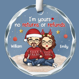 J'aime Noël presque autant que je t'aime - Ornement en verre personnalisé pour couple - Cadeau pour mari et femme, anniversaire
