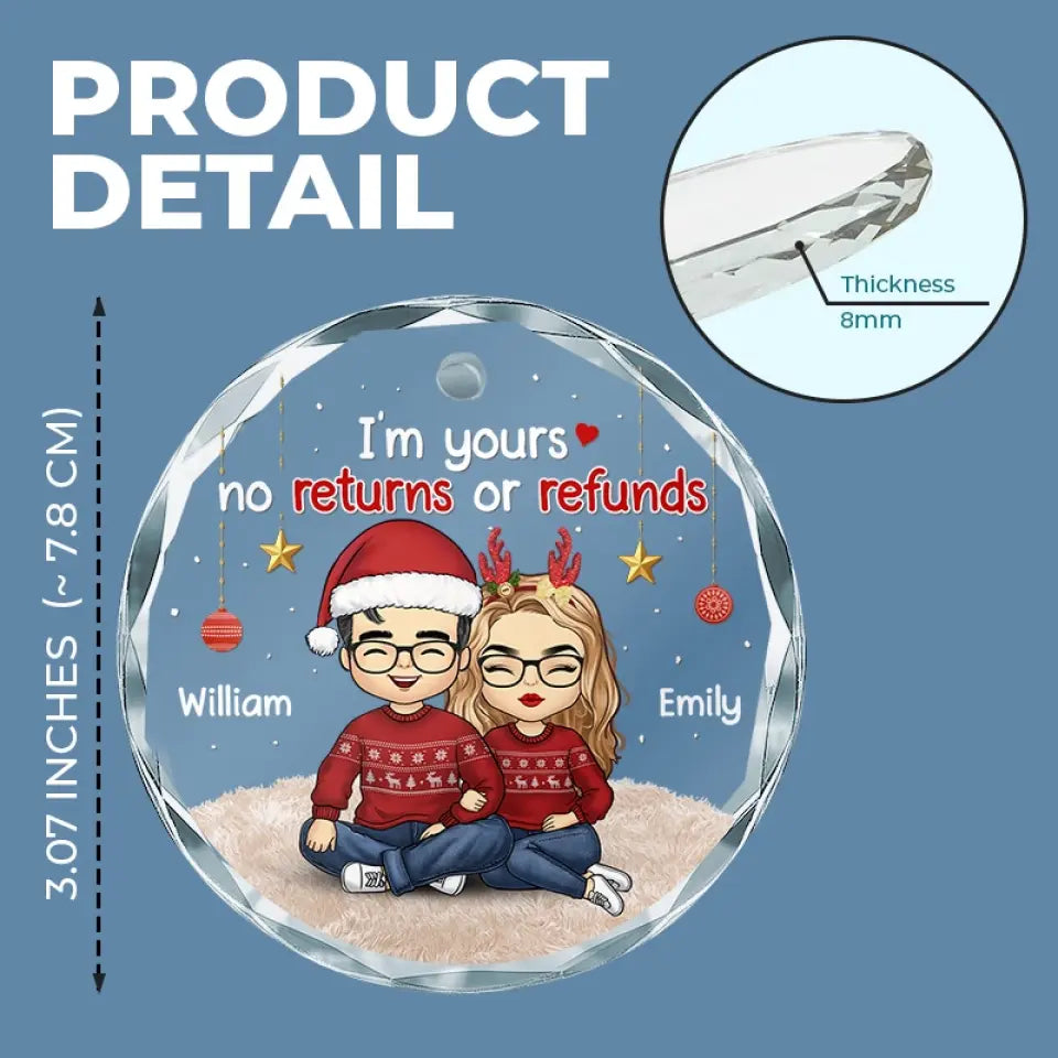 J'aime Noël presque autant que je t'aime - Ornement en verre personnalisé pour couple - Cadeau pour mari et femme, anniversaire
