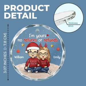 J'aime Noël presque autant que je t'aime - Ornement en verre personnalisé pour couple - Cadeau pour mari et femme, anniversaire