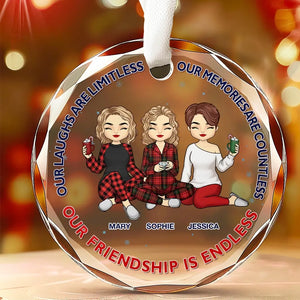 Nos souvenirs sont innombrables, notre amitié est sans fin - Décoration en verre personnalisée Bestie - Cadeau de Noël pour les meilleures amies, BFF, sœurs
