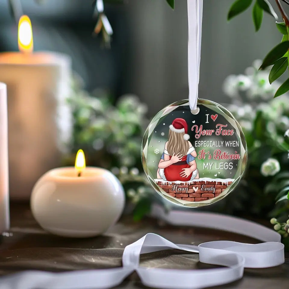 Vous embellissez la saison ! Ornement en verre personnalisé pour couple, cercle personnalisé, cadeau pour mari et femme, anniversaire