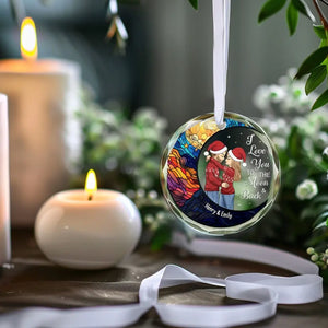 Je t'aime aujourd'hui, demain, pour toujours - Ornement en verre personnalisé pour couple - Cadeau pour mari et femme, anniversaire
