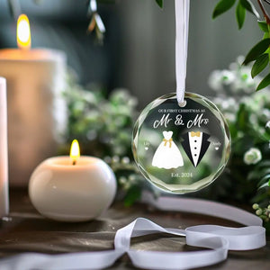 Il est temps de célébrer à nouveau - Ornement en verre personnalisé pour couple - Cadeau pour mari et femme, anniversaire