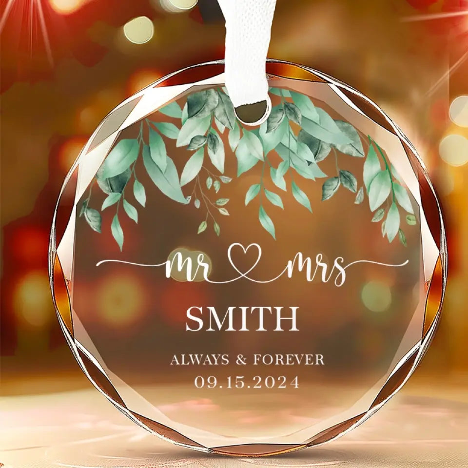 La vie avec toi ne cesse de s'améliorer - Ornement en verre personnalisé pour couple - Cadeau pour mari et femme, anniversaire