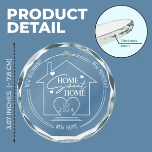 Nouvelle maison, nouveau départ, nouveaux souvenirs - Ornement en verre personnalisé pour couple - Cadeau pour mari et femme, anniversaire