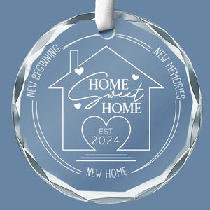 Nouvelle maison, nouveau départ, nouveaux souvenirs - Ornement en verre personnalisé pour couple - Cadeau pour mari et femme, anniversaire