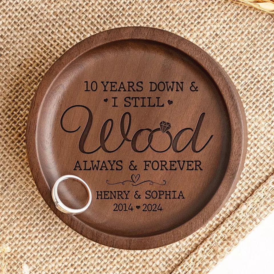 Ensemble avec toi est mon endroit préféré - Plat à bijoux en bois personnalisé pour couple - Cadeau pour mari et femme, anniversaire