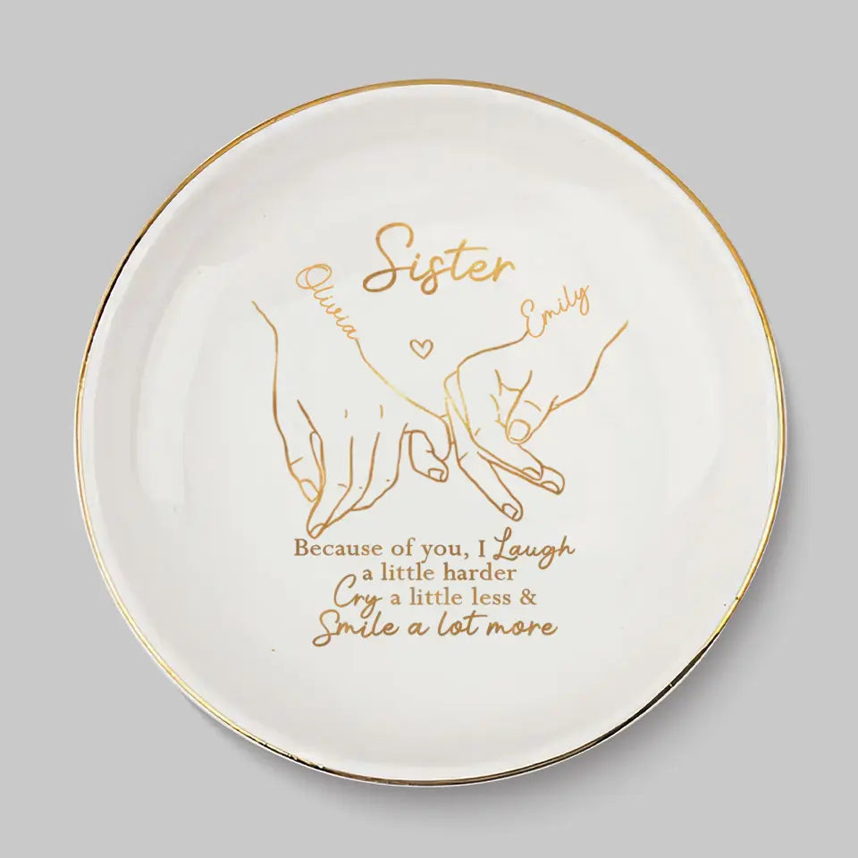 La vie est meilleure avec de vrais amis - Porte-bijoux personnalisé Bestie - Cadeau pour meilleures amies, meilleures amies, sœurs