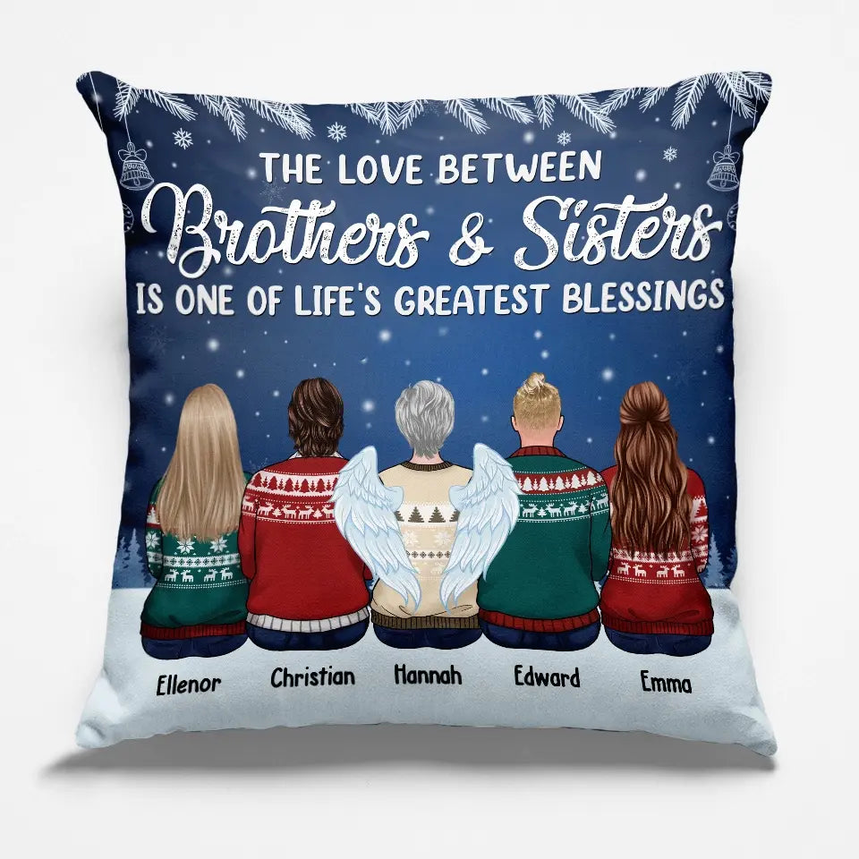 Le bonheur, c'est être entouré de sa famille - Coussin personnalisé pour la famille - Cadeau de Noël pour les membres de la famille