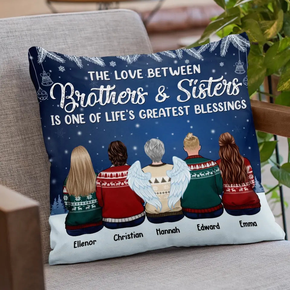 Le bonheur, c'est être entouré de sa famille - Coussin personnalisé pour la famille - Cadeau de Noël pour les membres de la famille