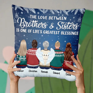 Le bonheur, c'est être entouré de sa famille - Coussin personnalisé pour la famille - Cadeau de Noël pour les membres de la famille