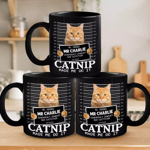 Tasse noire personnalisée avec photo de chat, compagnon de chambre à quatre pattes, ami pour toujours - Cadeau pour propriétaires et amoureux des animaux