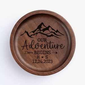 Voici un nouveau départ ! Plat à bijoux en bois personnalisé pour couple - Cadeau pour mari et femme, anniversaire
