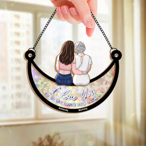Le temps en famille est le meilleur moment - Attrape-soleil personnalisé à suspendre à la fenêtre - Cadeau pour maman