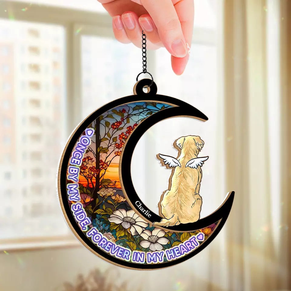 Toujours fidèle, toujours aimé - Attrape-soleil personnalisé à suspendre à une fenêtre - Cadeau de condoléances pour les propriétaires et les amoureux des animaux