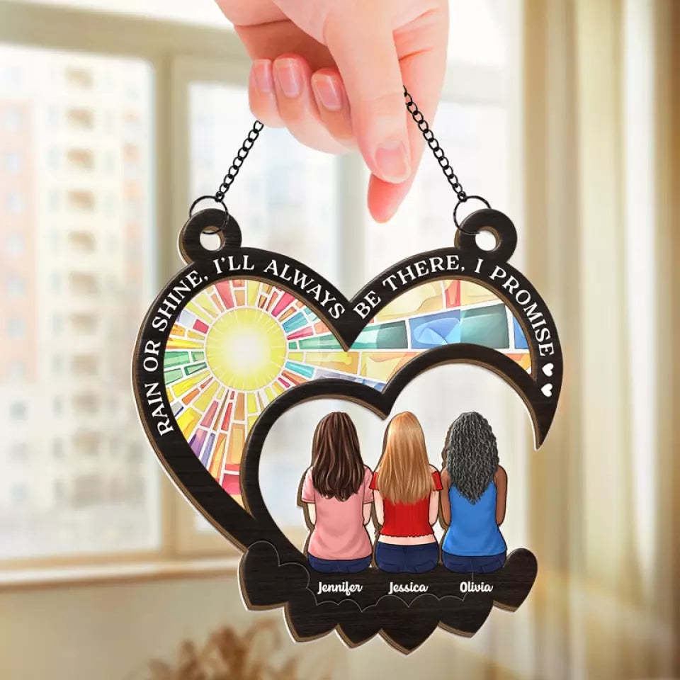 Les amis sont le soleil de la vie - Attrape-soleil personnalisé à suspendre à la fenêtre - Cadeau pour les meilleures amies, les meilleures amies et les sœurs