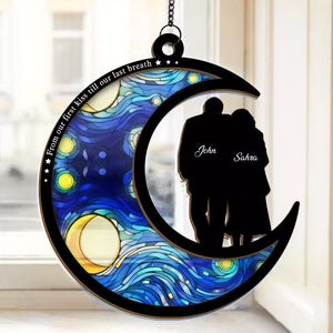 Nos nuits étoilées côte à côte - Attrape-soleil personnalisé pour fenêtre - Cadeau pour mari et femme, anniversaire
