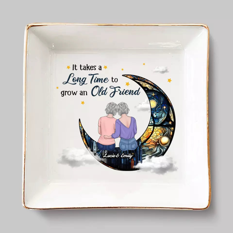 Les bons amis sont comme des étoiles, ils sont toujours là quand vous en avez besoin - Plat à bijoux personnalisé Bestie - Cadeau pour les meilleures amies, BFF, sœurs