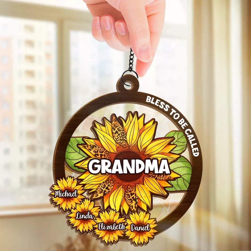 « Bénis d'être appelé Nana » – Attrape-soleil personnalisé pour fenêtre – Fête des Mères, cadeau pour maman, grand-mère