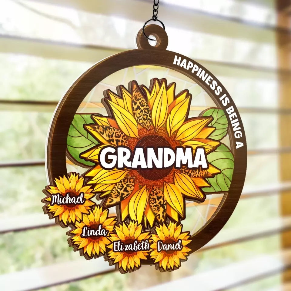 « Bénis d'être appelé Nana » – Attrape-soleil personnalisé pour fenêtre – Fête des Mères, cadeau pour maman, grand-mère