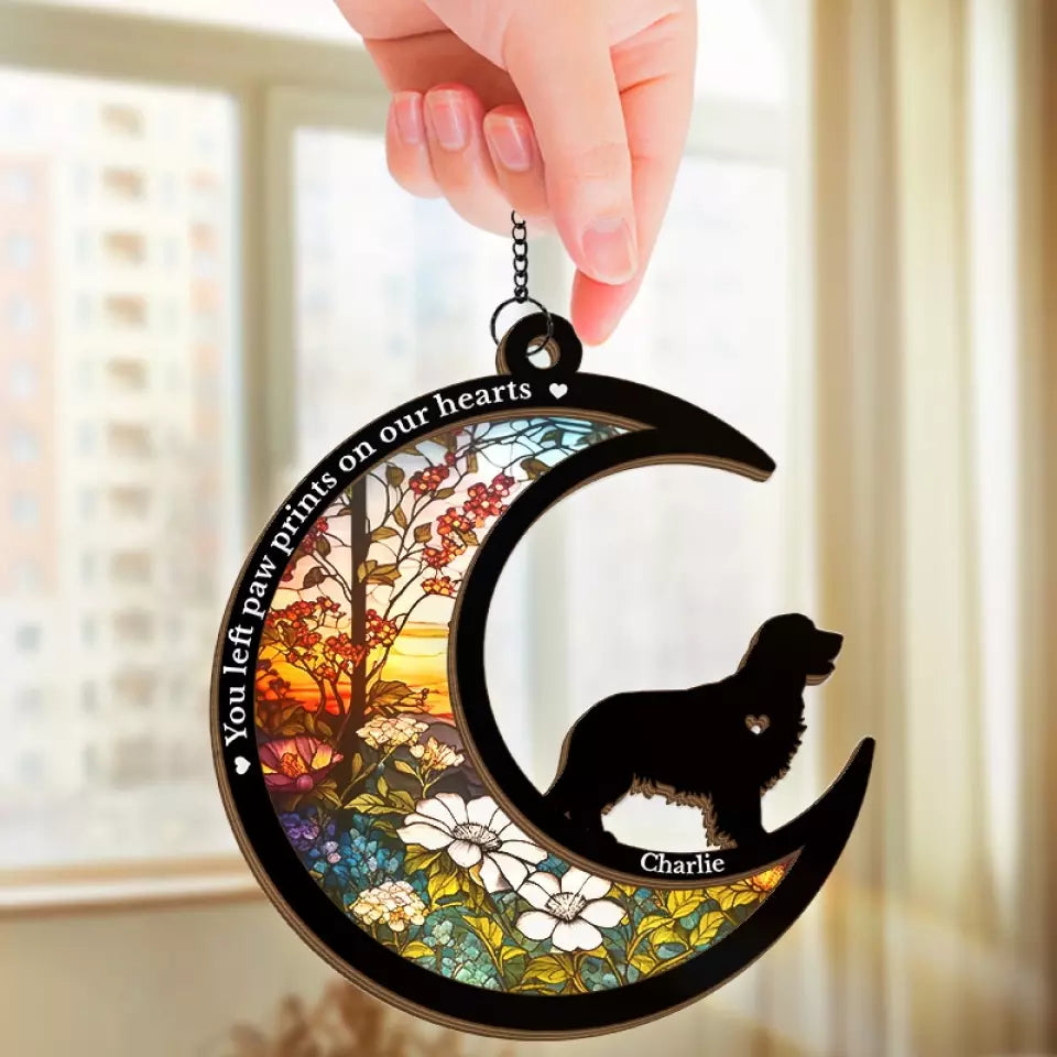 Plus à mes côtés, mais pour toujours dans mon cœur - Attrape-soleil personnalisé à suspendre à une fenêtre - Cadeau de condoléances pour les propriétaires d'animaux et les amoureux des animaux