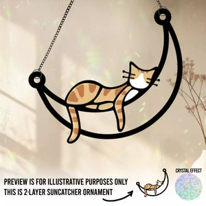 Les chats rendent tout meilleur – Attrape-soleil personnalisé à suspendre à une fenêtre – Cadeau de condoléances pour les propriétaires et les amoureux des animaux