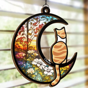 À la poursuite des papillons au paradis – Attrape-soleil commémoratif personnalisé à suspendre à une fenêtre – Cadeau de condoléances pour les propriétaires et les amoureux des animaux