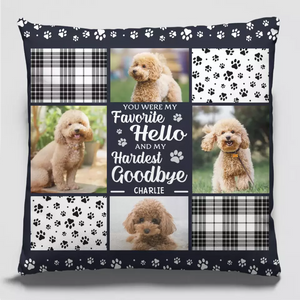 Photo personnalisée « Tu es toujours mon préféré » Bonjour - Coussin personnalisé commémoratif personnalisé - Cadeau de condoléances pour les propriétaires d'animaux et les amoureux des animaux