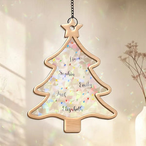 Guirlandes lumineuses pour les nuits d'hiver - Attrape-soleil personnalisé pour fenêtre - Cadeau de Noël pour les membres de la famille