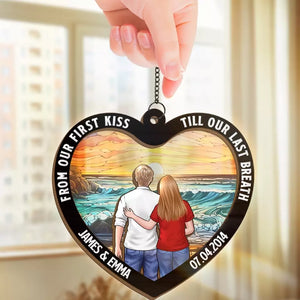 Mon histoire d'amour préférée est la nôtre - Attrape-soleil personnalisé pour fenêtre - Cadeau pour mari et femme, anniversaire
