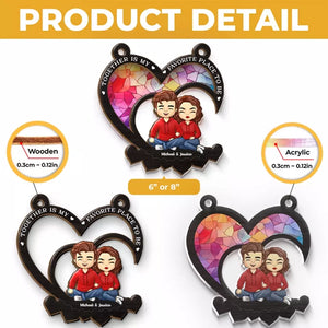 Tomber amoureux à nouveau - Attrape-soleil personnalisé pour fenêtre - Cadeau pour mari et femme, anniversaire