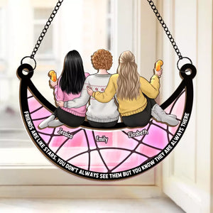 Les amis sont comme des étoiles - Attrape-soleil personnalisé à suspendre pour fenêtre - Cadeau pour meilleures amies, meilleures amies, sœurs
