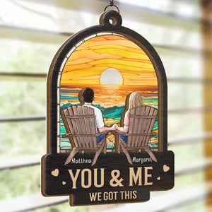 L'amour est l'ancre dans la tempête de la vie - Attrape-soleil personnalisé pour fenêtre - Cadeau pour mari et femme, anniversaire