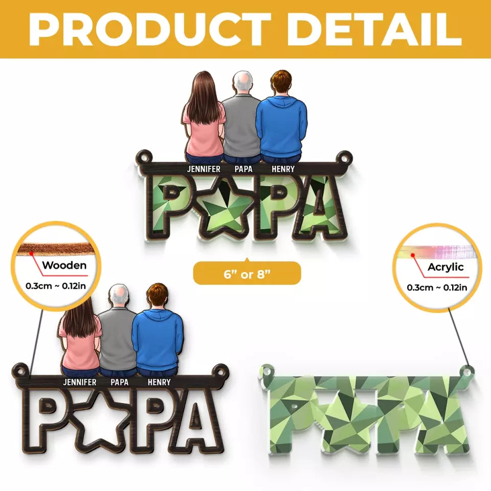 Papa, tu as toujours été mon héros - Attrape-soleil personnalisé à suspendre à la fenêtre - Fête des pères, cadeau pour papa, grand-père