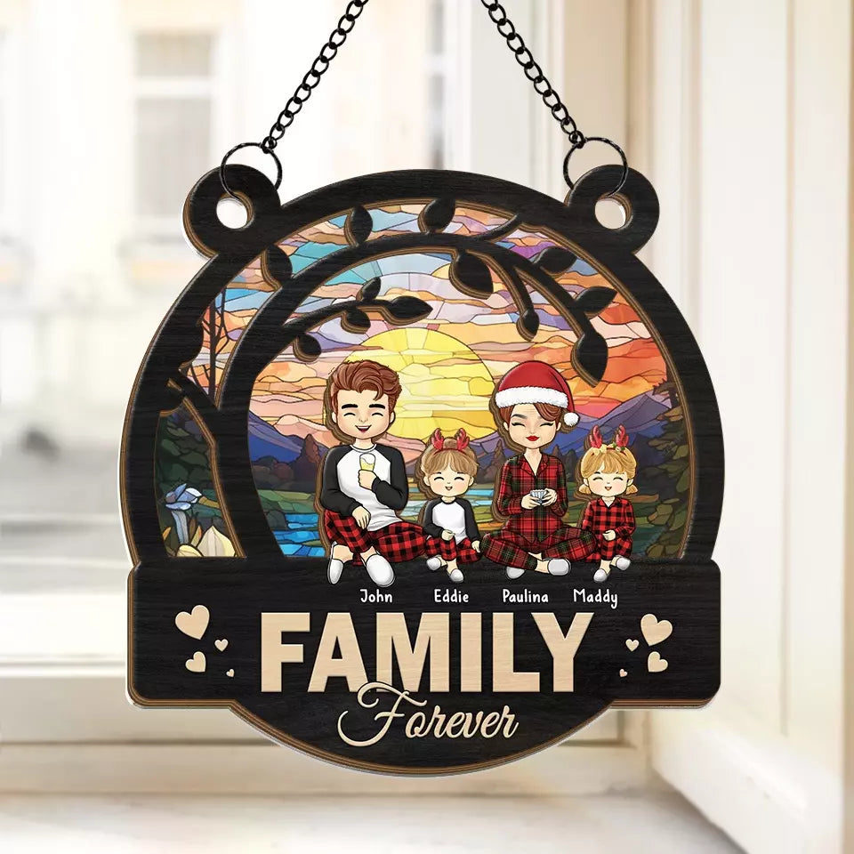 C'est nous - Attrape-soleil personnalisé pour fenêtre - Cadeau de Noël pour les membres de la famille