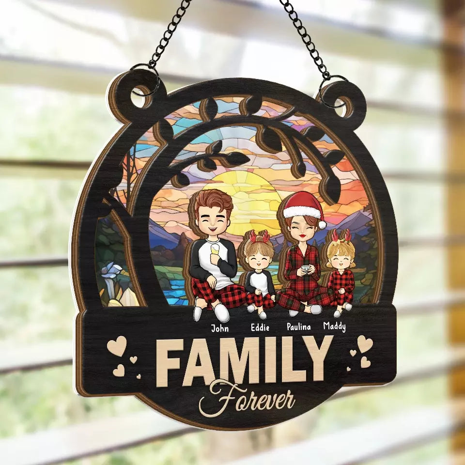 C'est nous - Attrape-soleil personnalisé pour fenêtre - Cadeau de Noël pour les membres de la famille