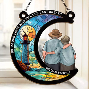 Le temps passera, et nous serons toujours les mêmes - Attrape-soleil personnalisé pour fenêtre - Cadeau pour mari et femme, anniversaire