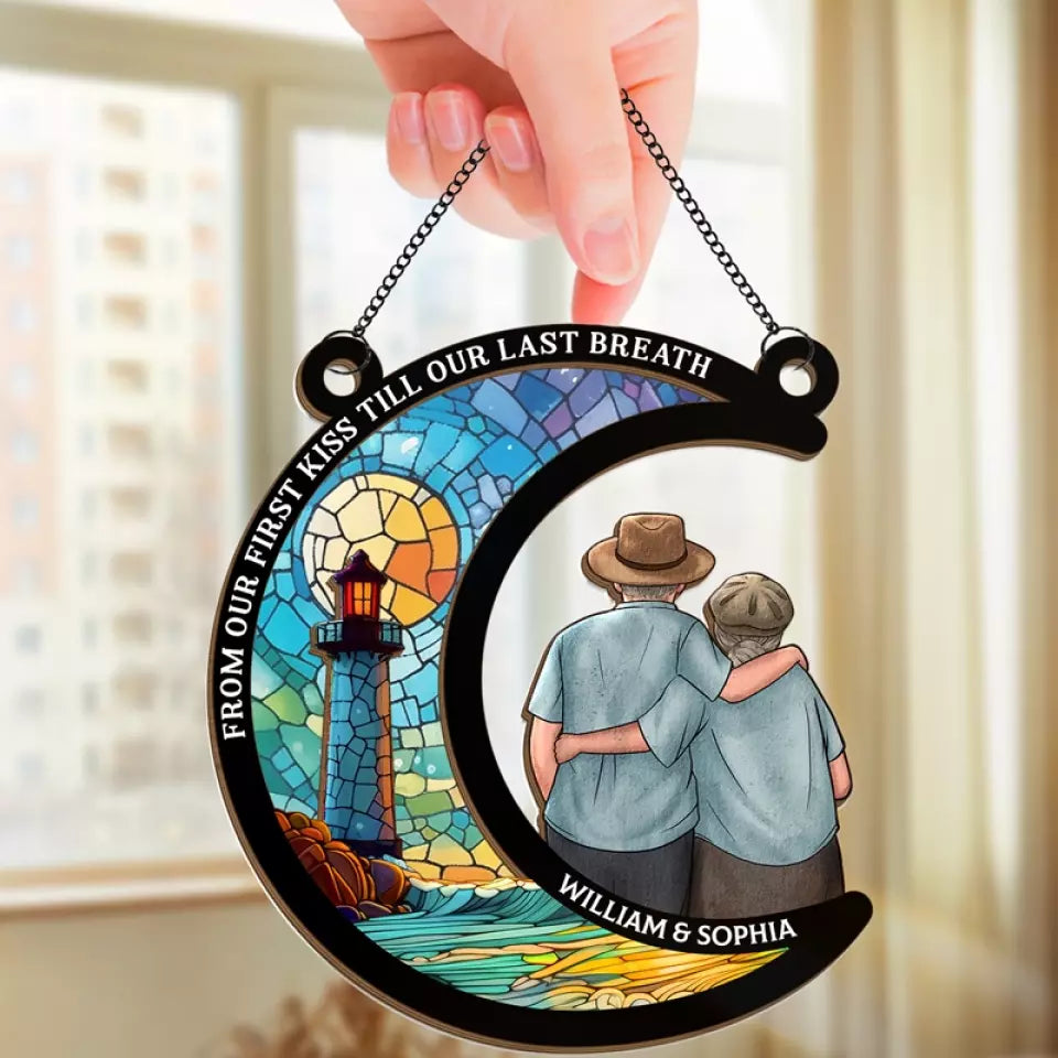 Le temps passera, et nous serons toujours les mêmes - Attrape-soleil personnalisé pour fenêtre - Cadeau pour mari et femme, anniversaire