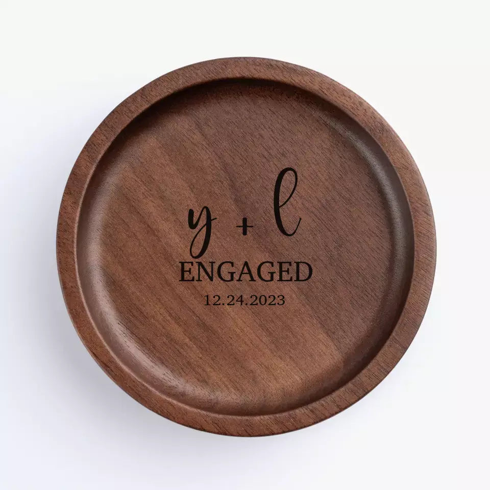 Je t'aime jusqu'à la lune et retour - Plat à bijoux en bois personnalisé pour couple - Cadeau pour mari et femme, anniversaire
